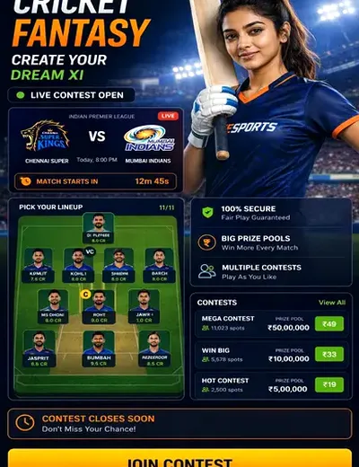 Cometowinlink (come to win) fantasy cricket & matchday visual 3
